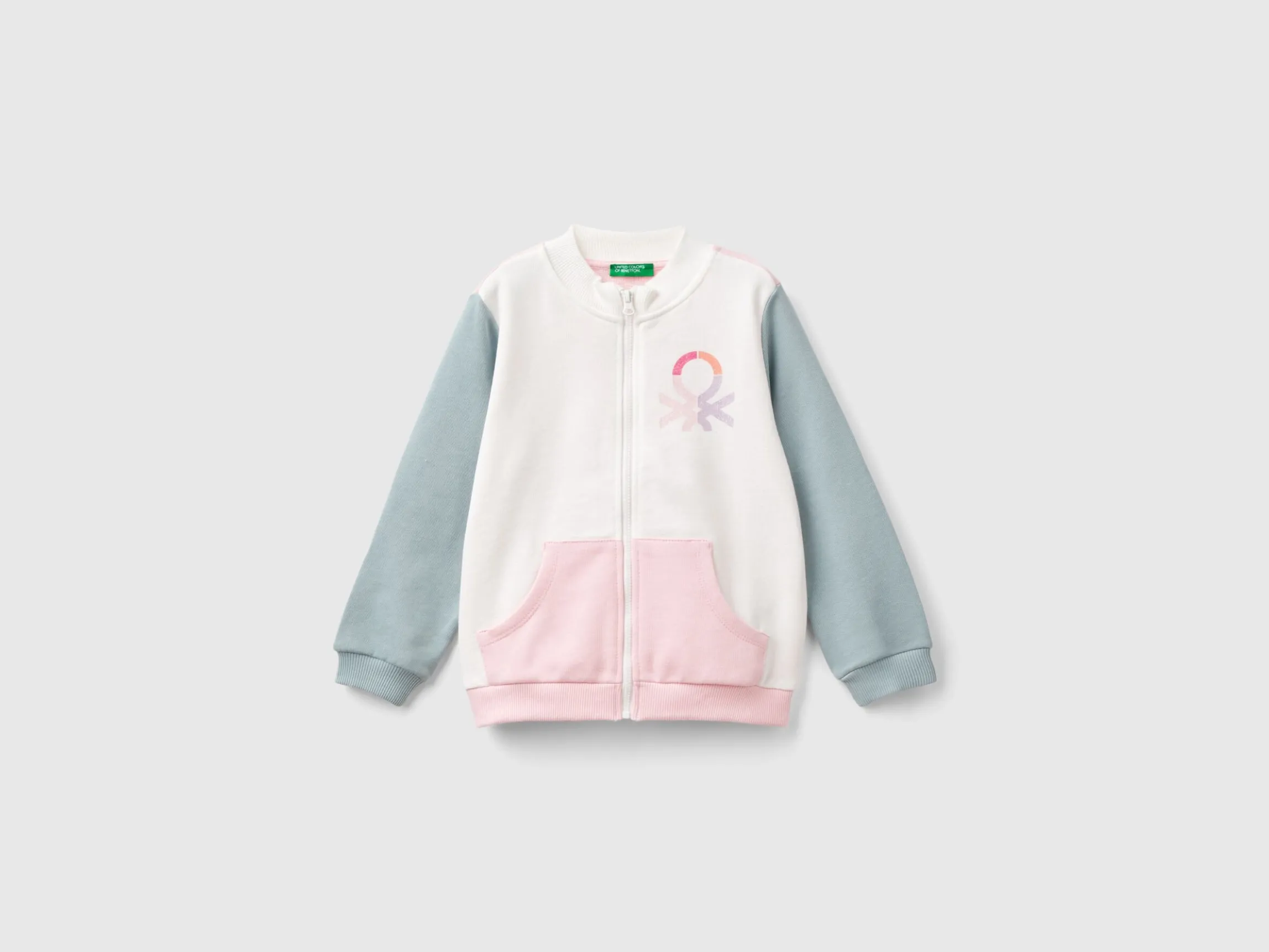 Hoodie with zip in organic cotton