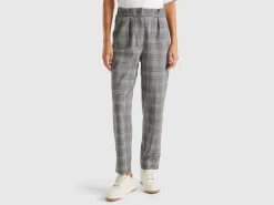 Houndstooth flannel trousers