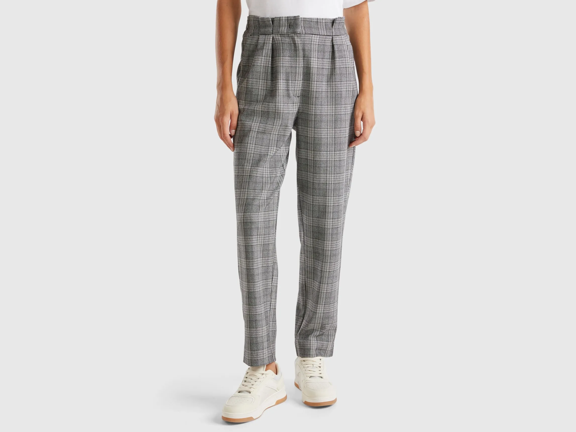 Houndstooth flannel trousers