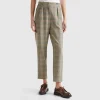 Houndstooth flannel trousers