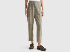 Houndstooth flannel trousers