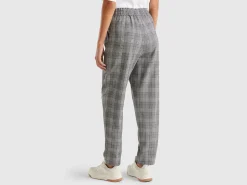 Houndstooth flannel trousers
