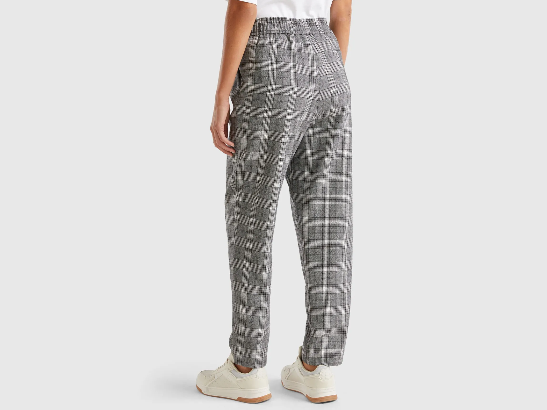 Houndstooth flannel trousers