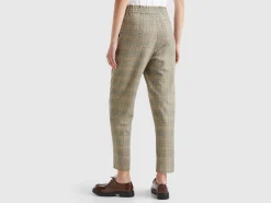 Houndstooth flannel trousers