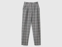 Houndstooth flannel trousers