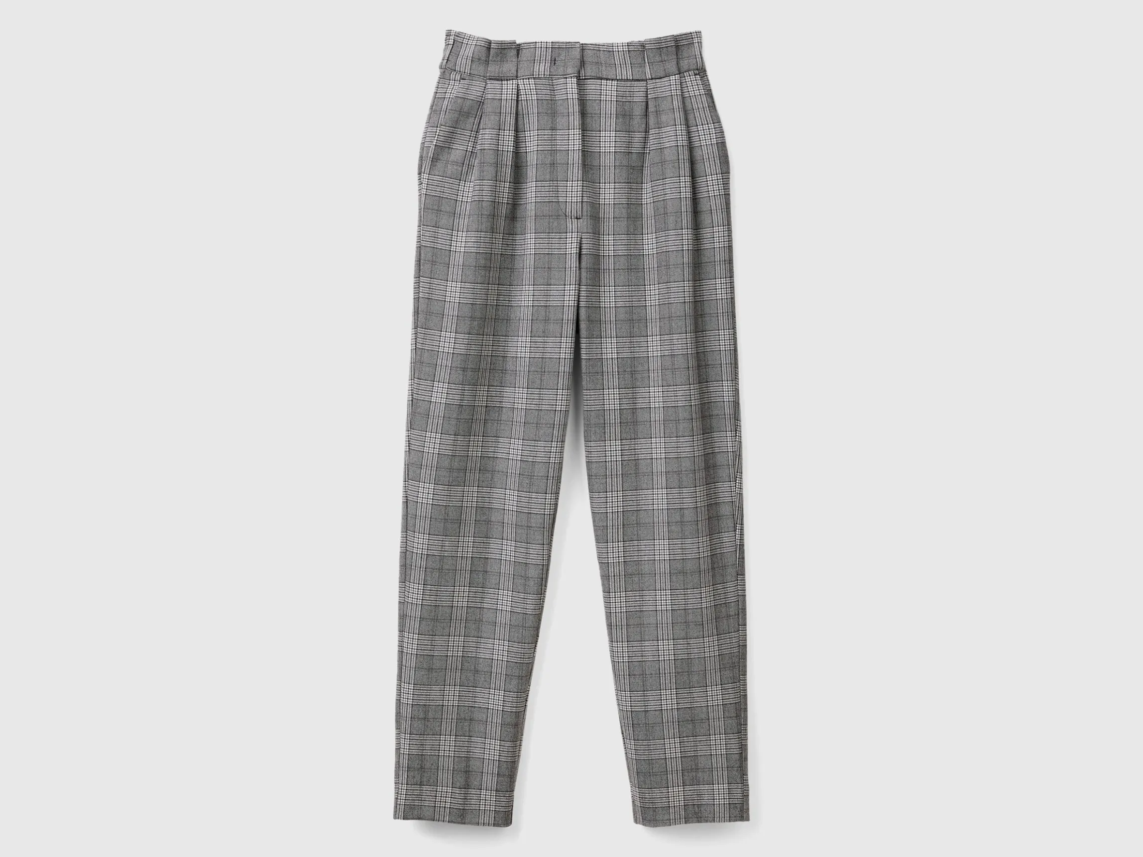 Houndstooth flannel trousers