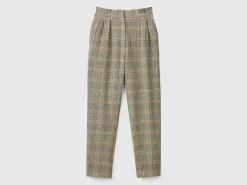 Houndstooth flannel trousers