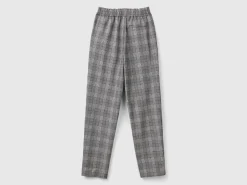 Houndstooth flannel trousers