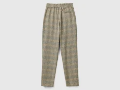 Houndstooth flannel trousers