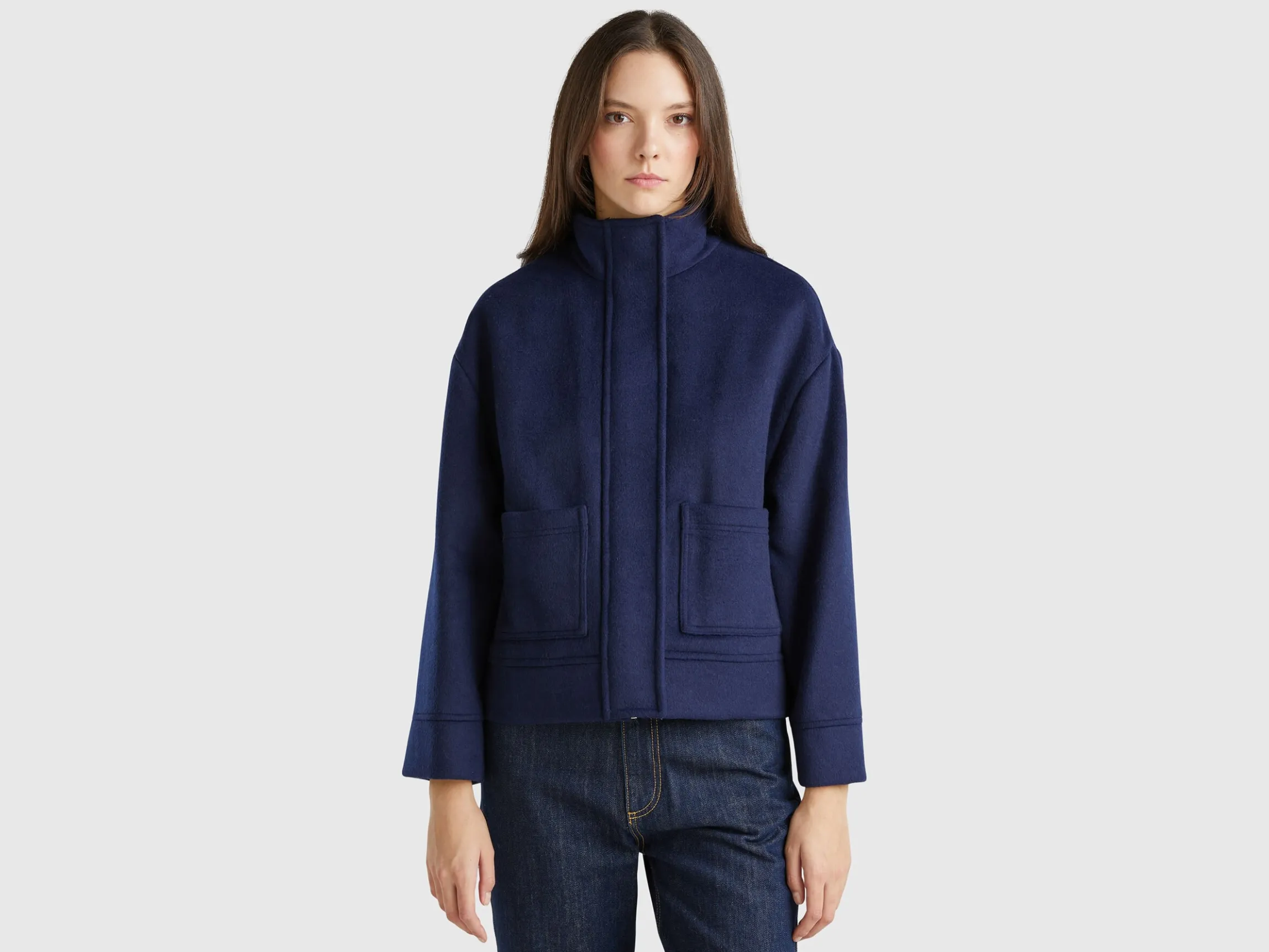 Jacket in recycled wool blend