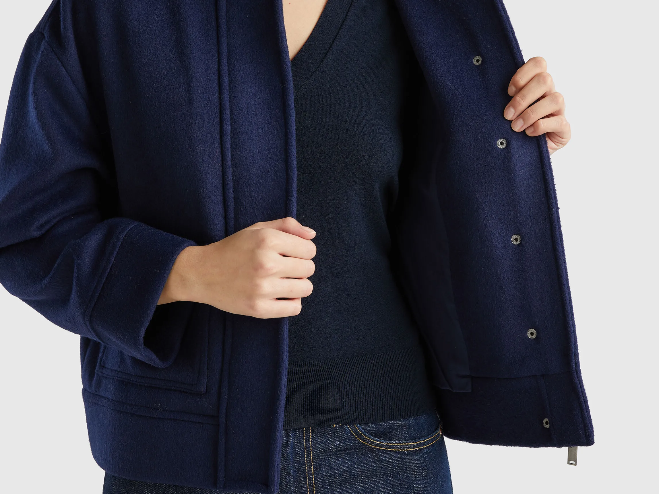 Jacket in recycled wool blend