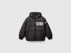 Jacket with fleece lined print