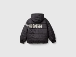 Jacket with fleece lined print
