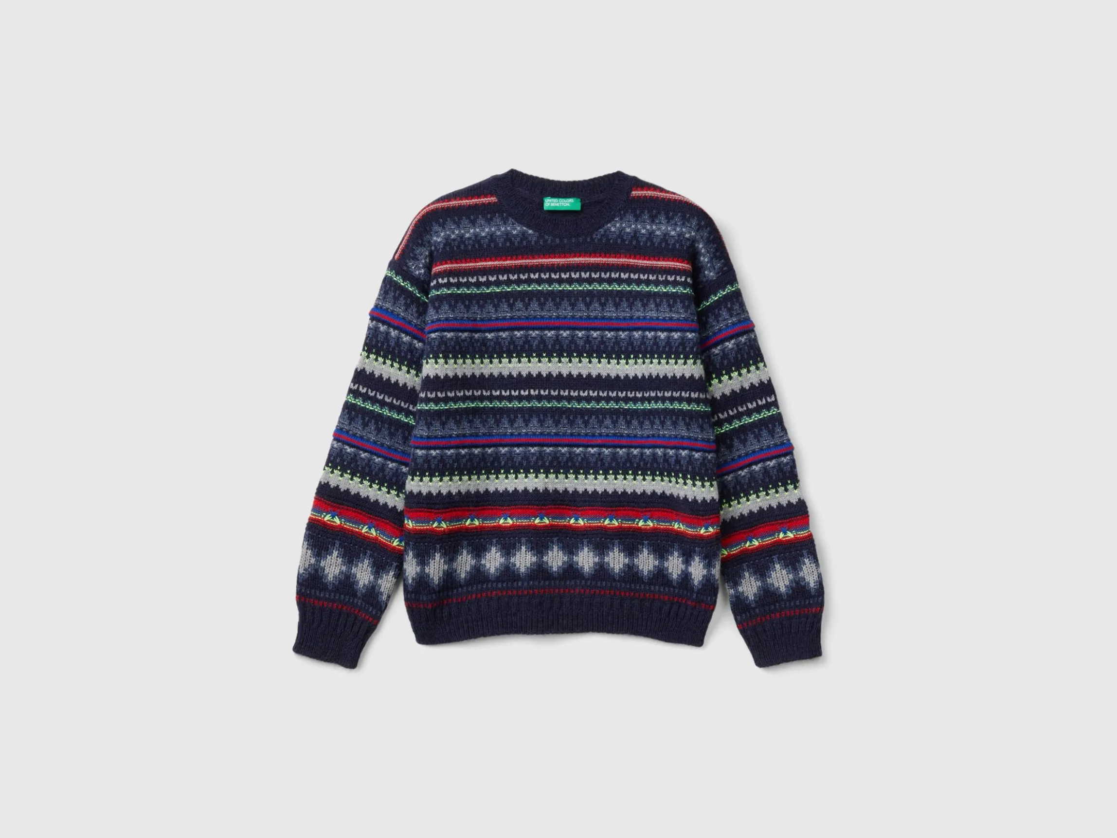 Jacquard sweater in wool blend