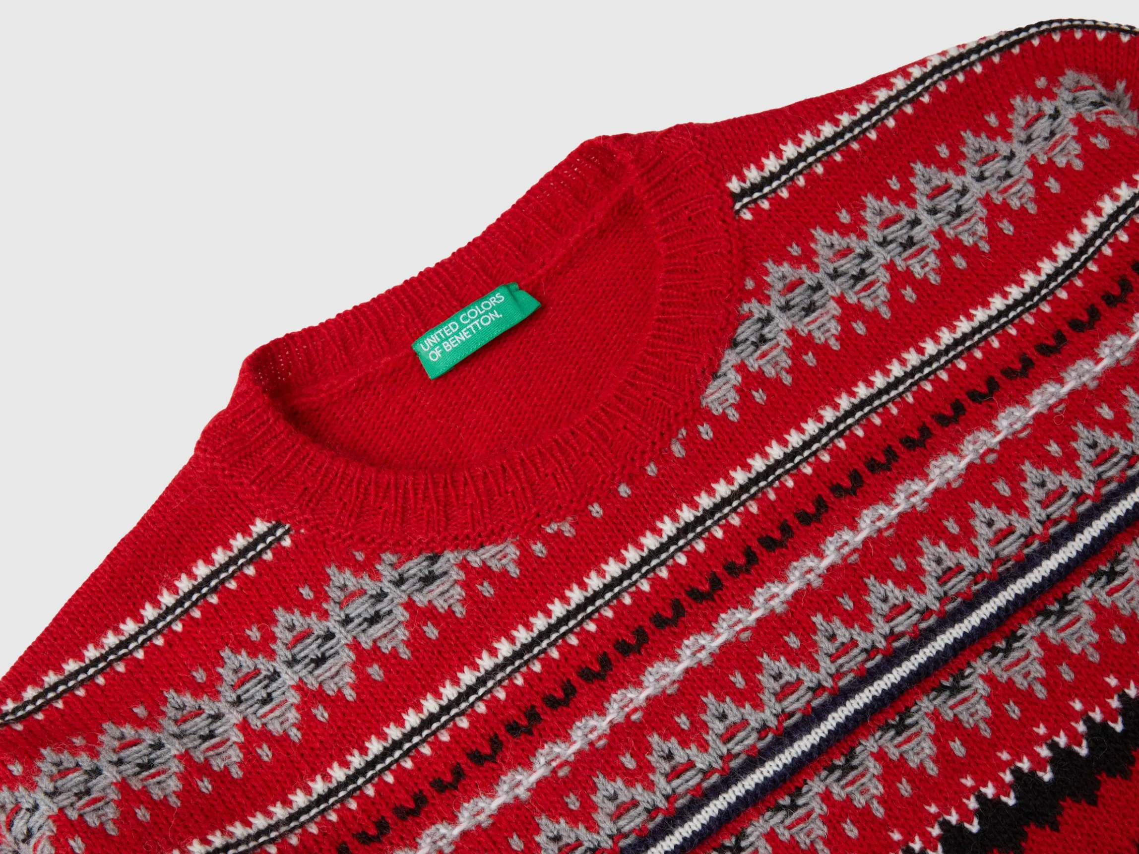 Jacquard sweater in wool blend