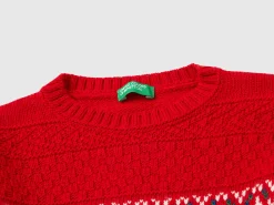 Jacquard sweater in wool blend