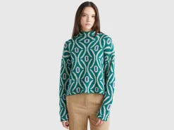 Jacquard turtle neck sweater