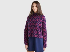 Jacquard turtle neck sweater