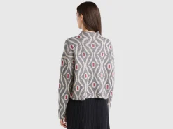 Jacquard turtle neck sweater
