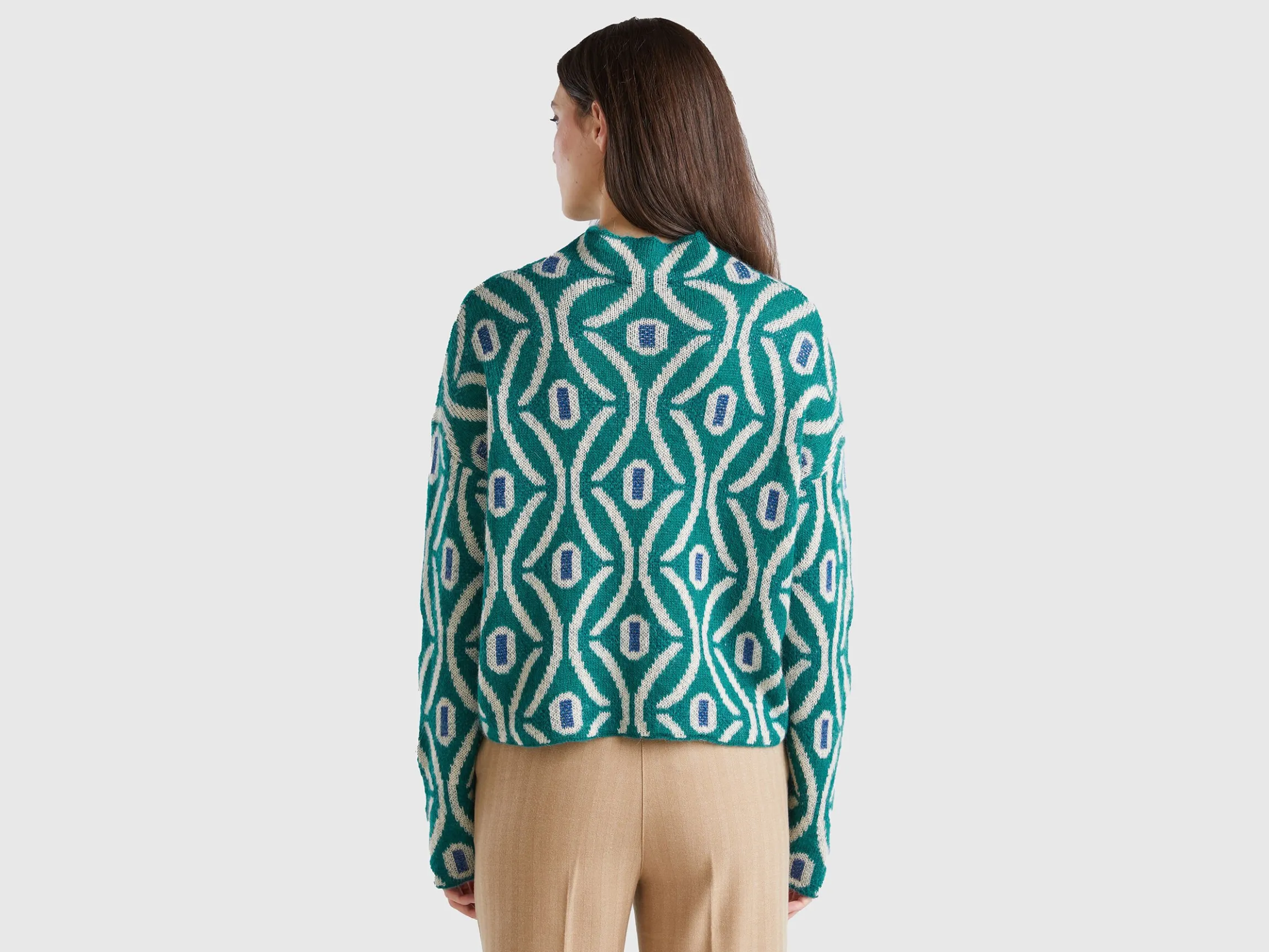 Jacquard turtle neck sweater