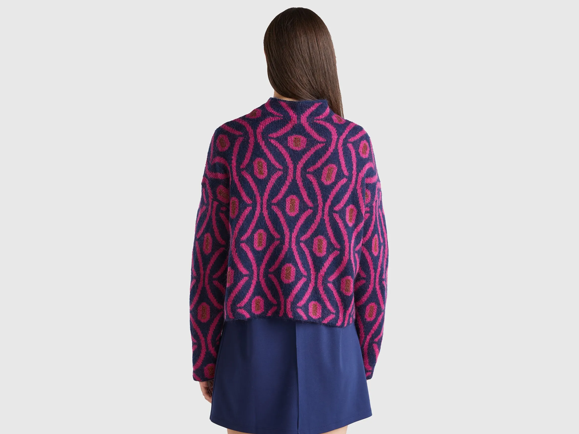 Jacquard turtle neck sweater
