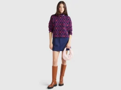 Jacquard turtle neck sweater