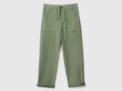 Joggers in cotton blend with drawstring