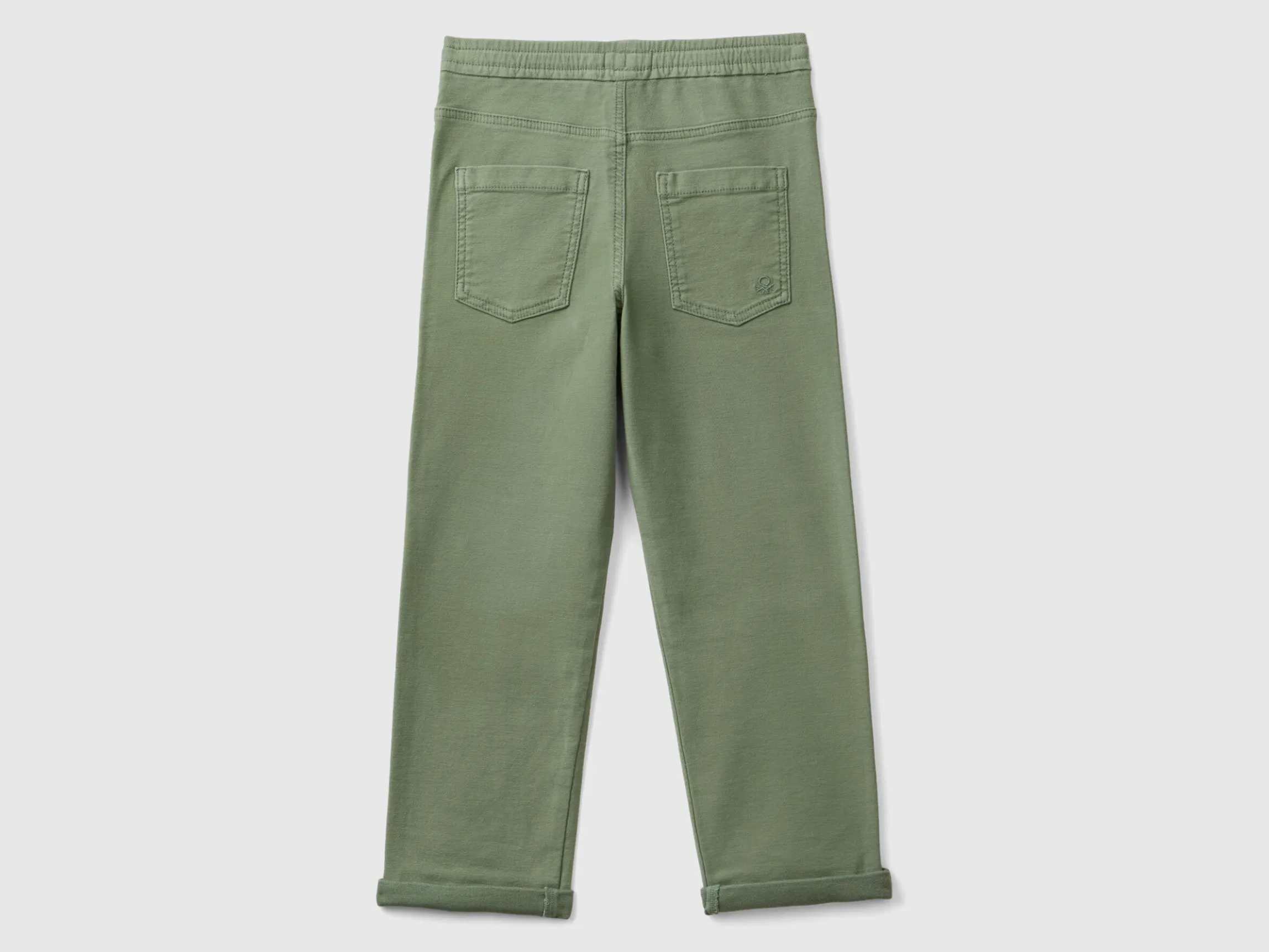 Joggers in cotton blend with drawstring