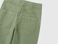 Joggers in cotton blend with drawstring