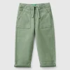 Joggers with cotton blend with drawstring