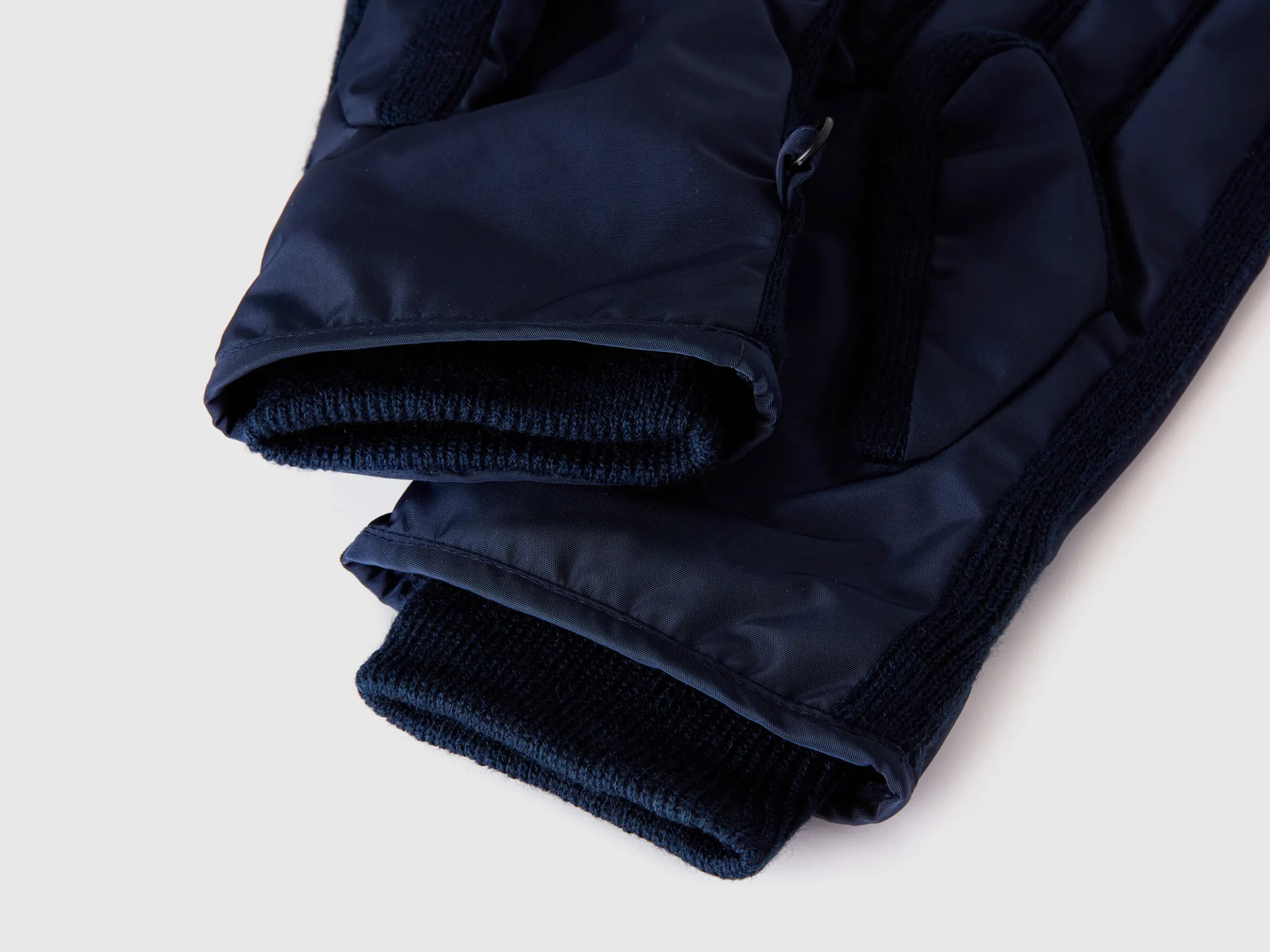 Knit and nylon gloves