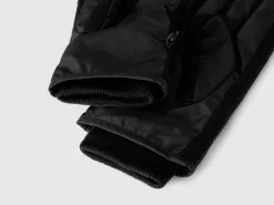 Knit and nylon gloves