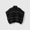 Knit cape with lurex