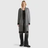 Knit coat with fringe