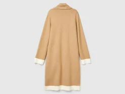 Knit coat with fringe