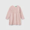 Knit dress with lace