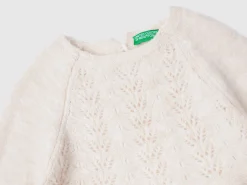 Knit dress with lace