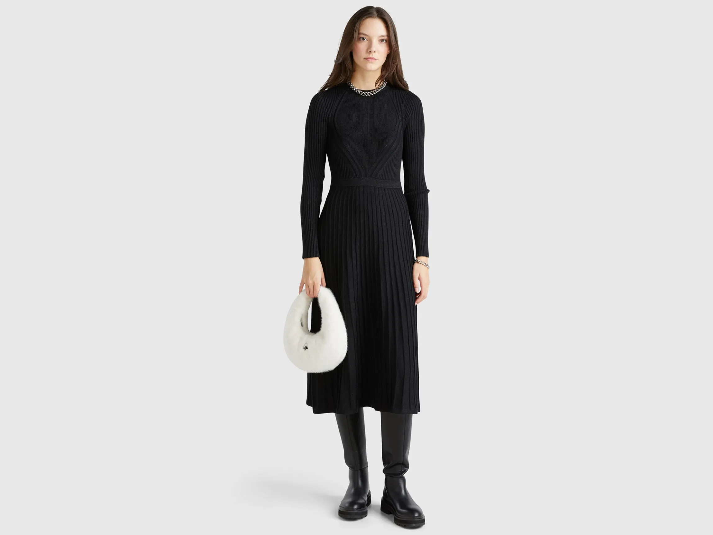 Knit dress with lurex