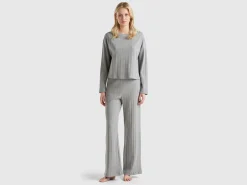 Knit effect trousers