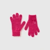 Knit gloves with logo