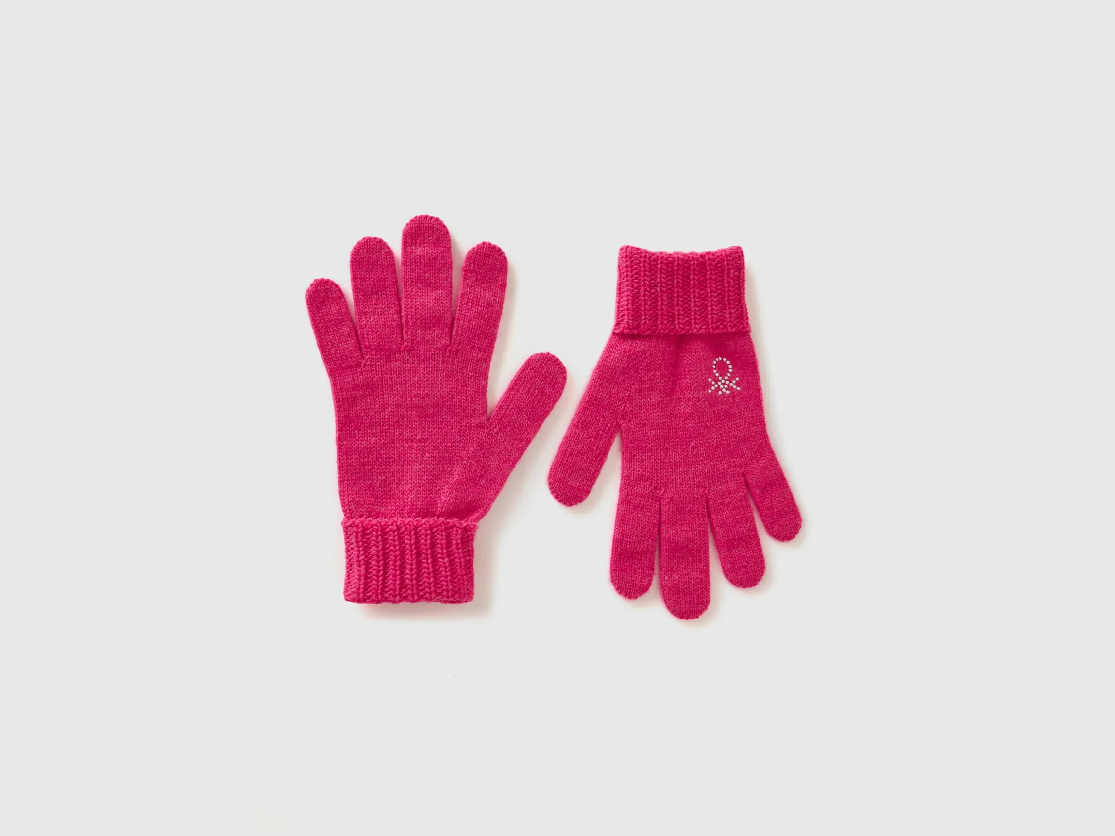 Knit gloves with logo