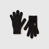 Knit gloves with logo