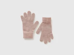 Knit gloves with logo