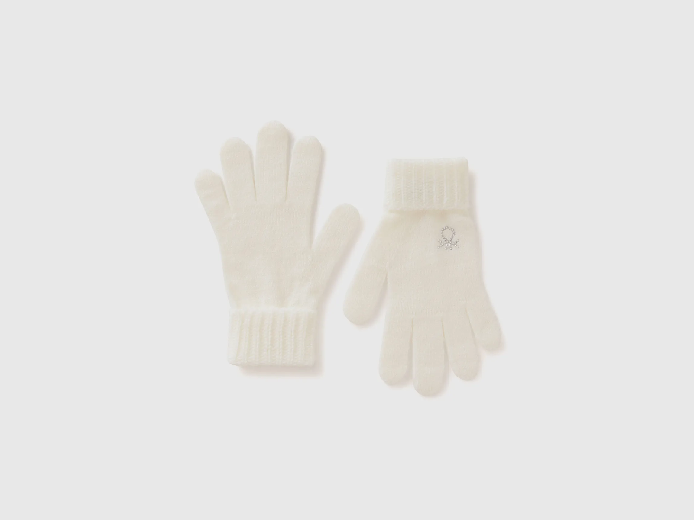 Knit gloves with logo
