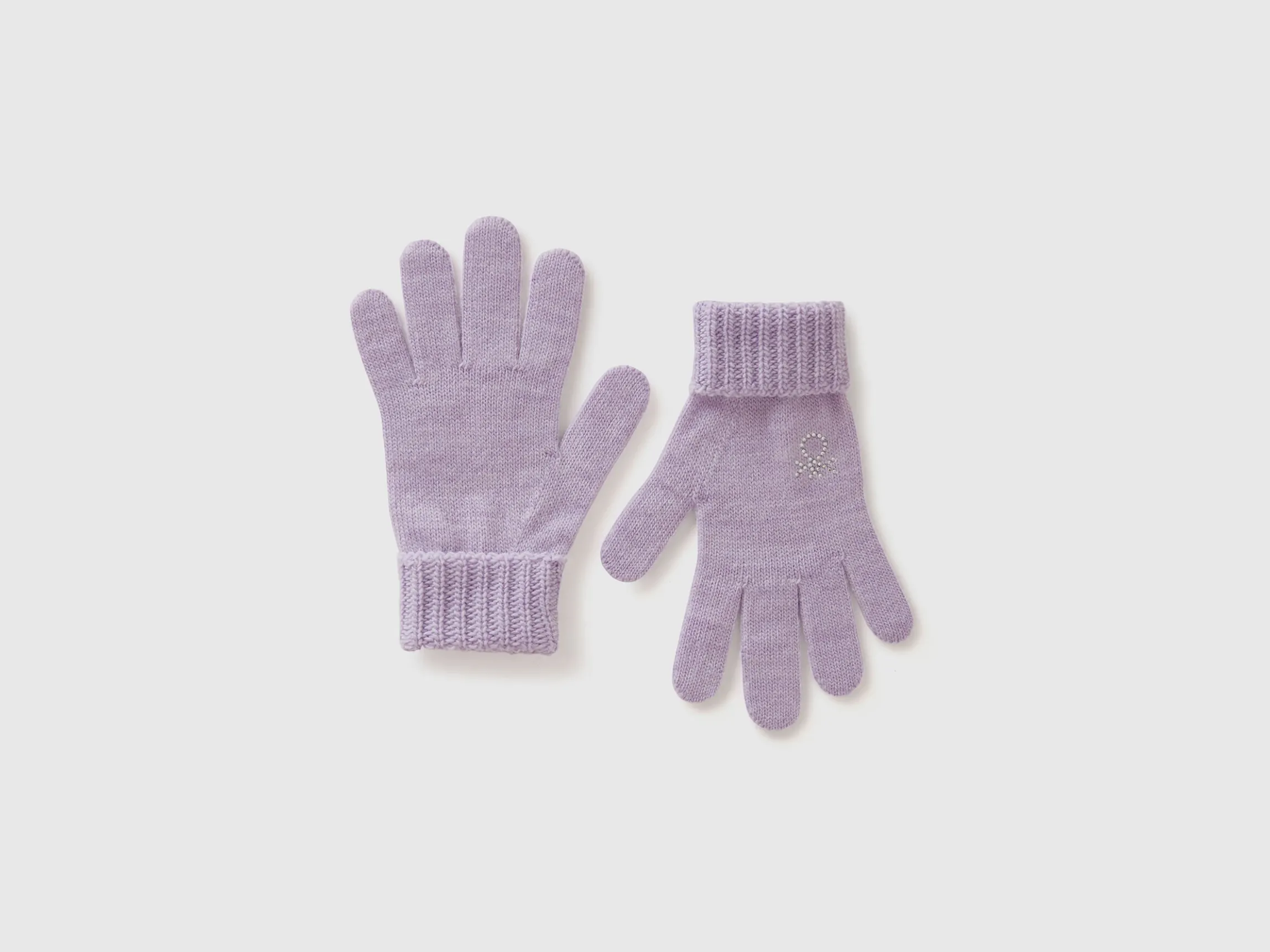Knit gloves with logo