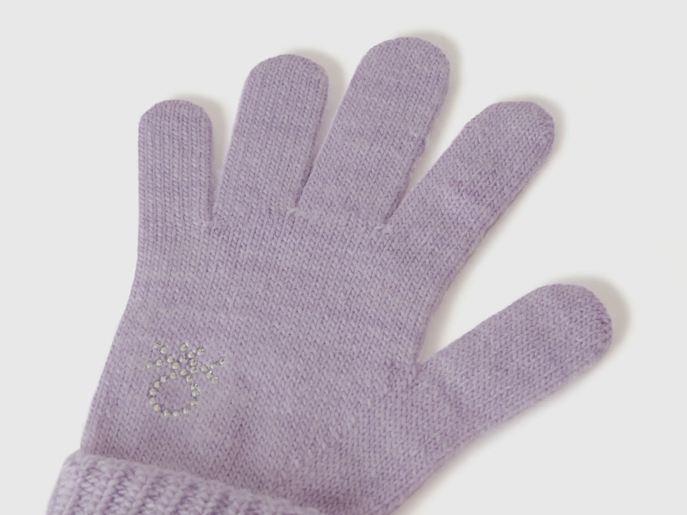 Knit gloves with logo