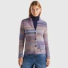 Knit jacket in multicolor wool blend