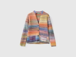 Knit jacket in multicolor wool blend