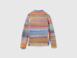 Knit jacket in multicolor wool blend