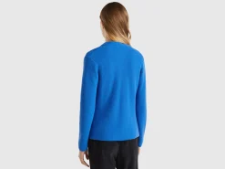 Knit jacket in wool and cashmere blend